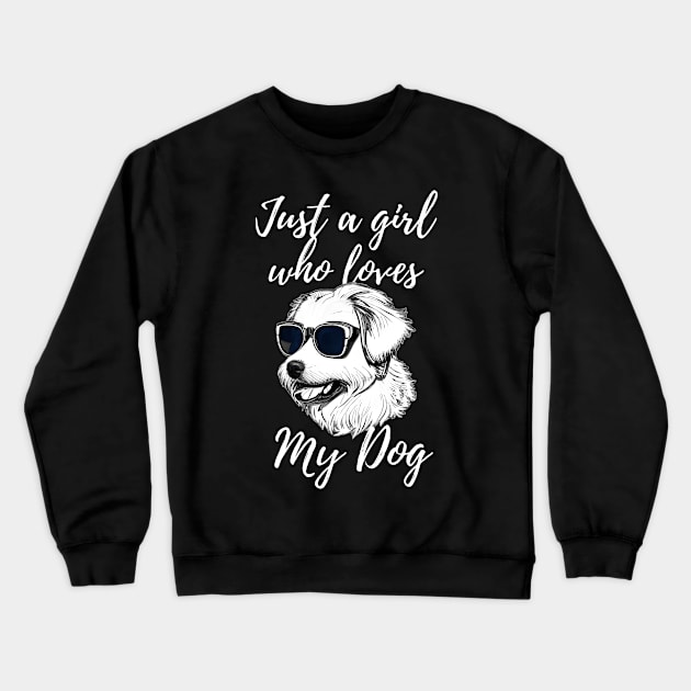 Just a guy who loves my dog Crewneck Sweatshirt by Aspectartworks